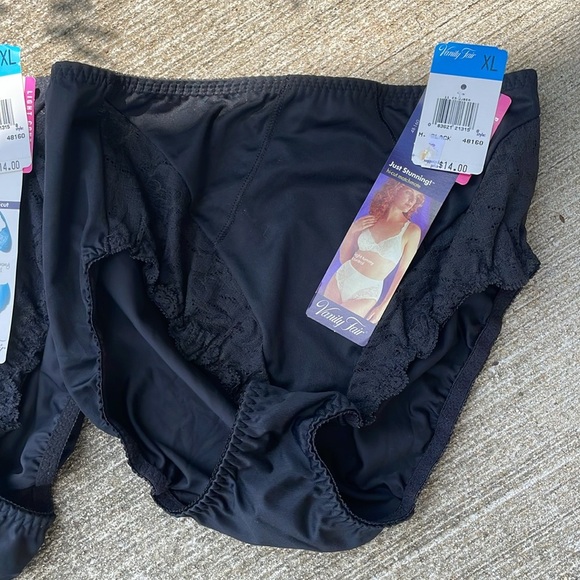 Vintage Vanity Fair Womens Nylon Panties Underwear NWT Black Just Stunning XL - Picture 7 of 12